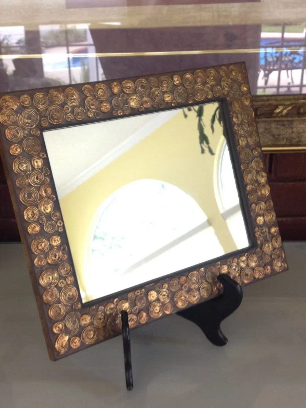 Vintage Decorative Mirror with Ornate Frame Black/Gold